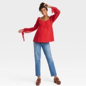 The Sak Vibrant Red Blouse